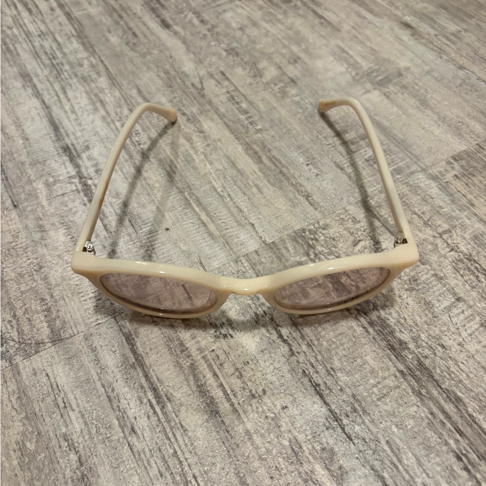 Madewell Light Pink / Cream Plastic Round Sun Glasses - Picture 3 of 5